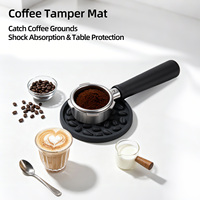Sous-verre en PVC souple écologique personnalisé avec motif en relief de grains de café, tapis de protection de table multifonctionnel pour tamper à expresso