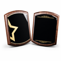 Plaque de récompense personnalisée en bois de noyer noir, plaque de certificat cintrée, plaque d'autorisation de concessionnaire, cadeau de reconnaissance pour bureau, vente en gros