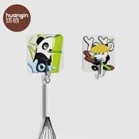 Colgador de gancho de bolsa de animales decorativos de plástico Panda lindo de alta calidad