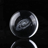 CH magnifique boule de photographie en cristal 3D, gravure laser, boules en verre transparentes, ornements avec base mentale