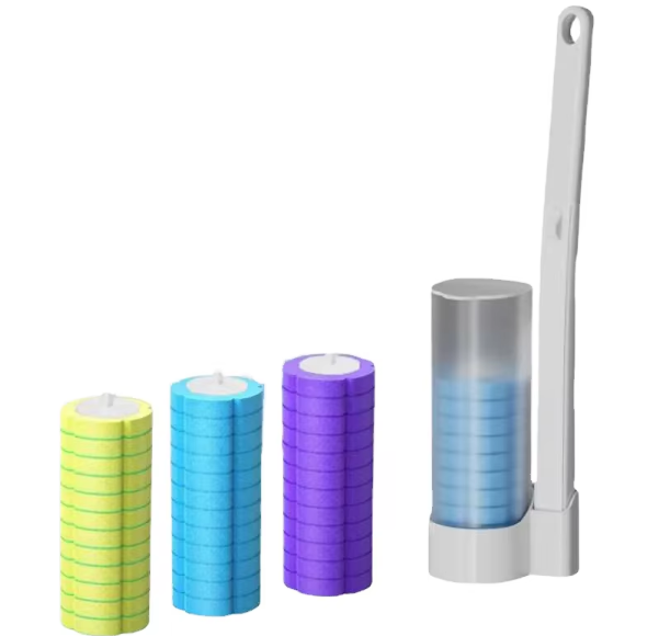 Disposable Toilet Brush with Cleaner Long