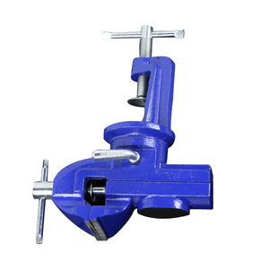 Tornillo de Banco Universal de Hierro Fundido con Mordazas Planas y Yunque, Base Giratoria de 360 Grados para Aplicaciones de Perforación de Tubos - Product Image 1
