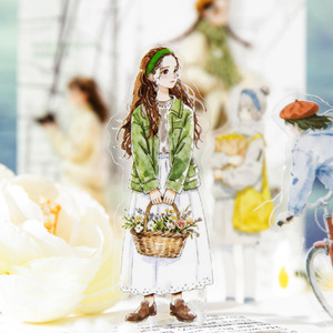 30 Fogli/Pacco di Adesivi PET con Tema Retrò di Personaggi e Angoli di Strada, Decorazioni Fai-da-Te per Quaderni e Cover per Telefoni - Product Image 4