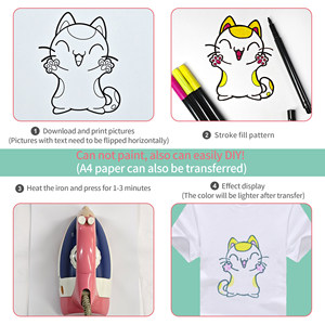 Penna Magica per Trasferimento a Caldo, Marcatore per Sublimazione <span class=keywords><strong>su</strong></span> Tessuti, Pennarello per Trasferimento a Caldo Fai-da-Te per Abbigliamento, Borse in <span class=keywords><strong>Tela</strong></span>, Cuscini - Product Image 6