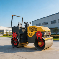 Compacteur routier vibrant à double tambour en acier de 4 tonnes, hydraulique intégral, pour asphalte, homologué CE EPA