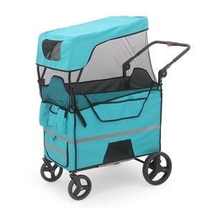 Couverture <span class=keywords><strong>moustiquaire</strong></span> multifonction en métal pour poussette de camping en plein air, pliable, avec double toit pare-soleil et protection solaire, pour petite remorque - Product Image 1