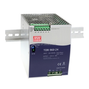 Alimentation industrielle triphasée Meanwell TDR-960-24 960W avec fonction PFC, montage sur rail DIN, 24VDC 1000W - Product Image 1