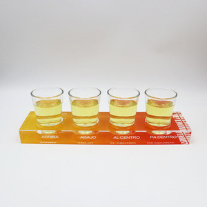 Cadeau promotionnel personnalisé 4 trous barre servant acrylique Wisky bière <span class=keywords><strong>vin</strong></span> verre porte-gobelet plateau - Product Image 6