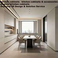 Gabinetes de Cocina Modernos Minimalistas con Cierre Suave, Resistentes a los Arañazos, Colores Personalizados, Diseño Compacto para Espacios Pequeños, Gabinetes de Cocina Personalizados