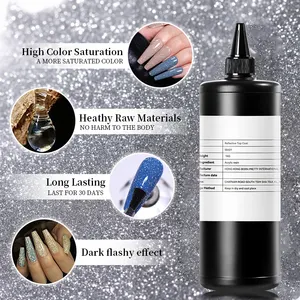 Nato grazioso 1kg Disco riflettente Gel smalto per unghie materie prime resina Glitter Gel riflettente Top Coat alla rinfusa per Nail Art