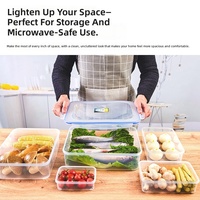 Boîte de rangement en plastique PP de qualité alimentaire avec joint d'étanchéité en silicone, récipient hermétique pour la conservation des aliments au réfrigérateur
