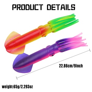 Señuelos de Pesca de Calamar de Plástico Suave de Alta Calidad, Señuelos Luminosos para Pesca de Pulpo, Señuelos para Pesca de Grandes Peces en Agua Salada, Colores Surtidos, Hoochies - Product Image 5
