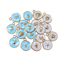 20 pièces de breloques en émail blanc en forme de cœur, coquillage et étoile de mer, 18x14mm, accessoires de fabrication de bijoux DIY pour bracelets, boucles d'oreilles et colliers