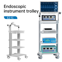 Chariot médical mobile en métal pour endoscopie, directement de l'usine, avec 3 plateaux et plateau pour clavier, pour hôpital ou clinique