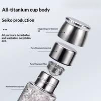 Gobelet isotherme en titane pur de 16 oz, écologique, avec couvercle magnétique anti-fuite, performance thermique de 6 à 12 heures, portable, sous vide pour