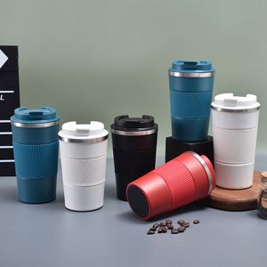 Tasse à café en acier inoxydable 304, tasse de voyage à double paroi isolée sous vide avec manchon en silicone antidérapant et résistant à la chaleur pour le bureau et la voiture - Product Image 3