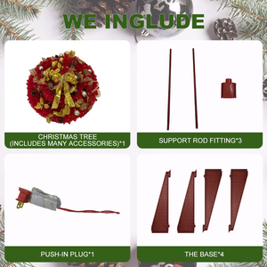 Pre-Lit Pre-Versierde Pop-Up Kerstboom, Witte Kerstbal En Noten Decoratie Ornamenten Gouden Strik Lint Kerstboom - Product Image 5