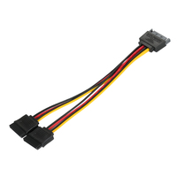 Cable Divisor en Y de Alta Calidad 2 en 1 SATA de 15 Pines Macho a SATA de 15 Pines Hembra, Cable de Alimentación SATA para Disco Duro de PC