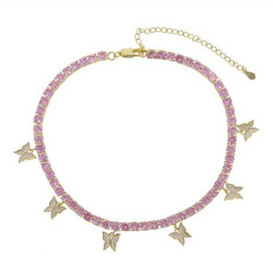 Trendz N62003 Vente Chaude Produits Bling Glacé Cubain Lien Chaîne Colliers de Cou de Charme <span class=keywords><strong>Papillon</strong></span> Tennis Collier pour Les Femmes - Product Image 5
