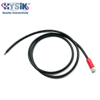 Rakitan Kabel M8 3 Posisi Female Straight Molded Berkode A Ujung Tunggal Terbuka 5m IP67 untuk Flow Meter