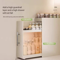 Nouvelle étagère de rangement multifonctionnelle coulissante pour cuisine, anti-poussière, multi-niveaux, étroite, pour épices et condiments sur comptoir