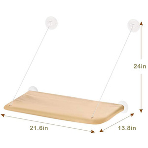 Hamaca para gato, asiento de ventana, malla transpirable, percha para ventana, ahorro de espacio, montada en cama de gato para tomar el sol - Product Image 4