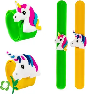 OKSILICONE yeni tasarım silikon Unicorn bileklik bandı bilezik palmiye bileklik çocuk parti dekorasyon çocuklar için