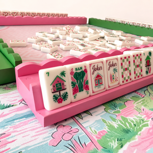 Jeu de Mahjong américain tropical avec sac de rangement et carte de règles, motif perroquet, éléphant, <span class=keywords><strong>cabane</strong></span> Tiki, kit Mahjong jungle - Product Image 4