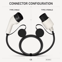 Câble d'extension de charge pour véhicules électriques de type 2 à type 2, IEC 62196-2, câble d'extension de chargeur de véhicule électrique pour la recharge des VE