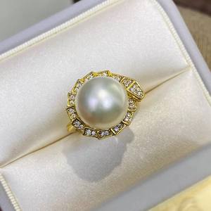 ขาตั้งแหวนเงินแท้ S925 รุ่น 10616DIY พร้อมลูกปัดกลมขนาด 6-7 มม. ประดับด้วยขาตั้งเปล่าคู่สำหรับใส่ไข่มุก  อุปกรณ์เสริมสำหรับเครื่องประดับ - Product Image 1