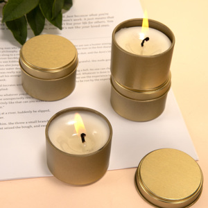Contenants à bougies en <span class=keywords><strong>métal</strong></span> personnalisés 2oz 4oz 8oz 16oz 20oz, boîte en étain vide avec logo personnalisé, pot à bougie rond en étain doré avec couvercle - Product Image 1