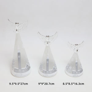 Batterij-Aangedreven Geblazen Glas Bevroren Wit Kerst Handgeschilderd Licht Engel Tafeldecoratie Groothandel - Product Image 2