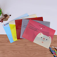 Carpeta Transparente A4 con Bolsillo para Documentos, Bolsa de Plástico Personalizada para Documentos, Carpeta Escolar Transparente con Botón a Presión
