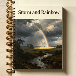 <span class=keywords><strong>Libro</strong></span> de Arte con Tapa Dura y Papel de Arte, con Pintura al Óleo de un Paisaje Fluvial Rural Suave, Estilo <span class=keywords><strong>Amanecer</strong></span> sobre Río Niebla - Product Image 5
