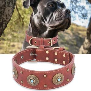 Collier de chien en cuir à rivets incontournable Style vintage pour les grandes et les très grandes races Super Durable - Product Image 5