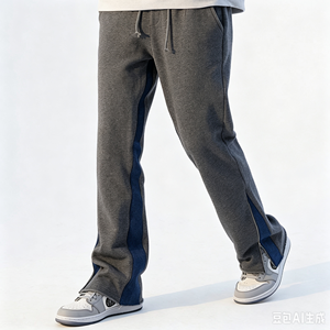 <span class=keywords><strong>Pantaloni</strong></span> Sportivi Svasati <span class=keywords><strong>con</strong></span> Striscia Laterale a Blocchi di Colore, Stile Retrò, Vestibilità Ampia, Casual, <span class=keywords><strong>con</strong></span> <span class=keywords><strong>Elastico</strong></span> <span class=keywords><strong>in</strong></span> <span class=keywords><strong>Vita</strong></span> - Product Image 2