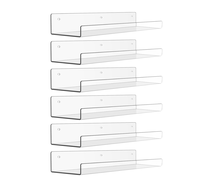 Lot de 6 étagères d'angle murales en plastique résistant à l'eau Morich, modernes, autoportantes, pour la décoration de la maison et le rangement