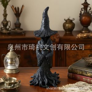 Estatua de Bruja de Resina, Decoración de Halloween, Hombre Árbol con Capa, Adorno Interior para la Sala de Estar, Decoración del Hogar QH 250744 - Product Image 1