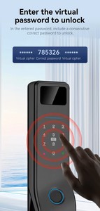 Serrure de porte intelligente en bois entièrement automatique TUYA TTLock avec reconnaissance faciale 3D, empreinte digitale électronique et mortaise <span class=keywords><strong>5050</strong></span> - Product Image 2