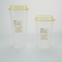 Gobelets en plastique PP transparents jetables, durables et élégants, personnalisables avec logo, pour café