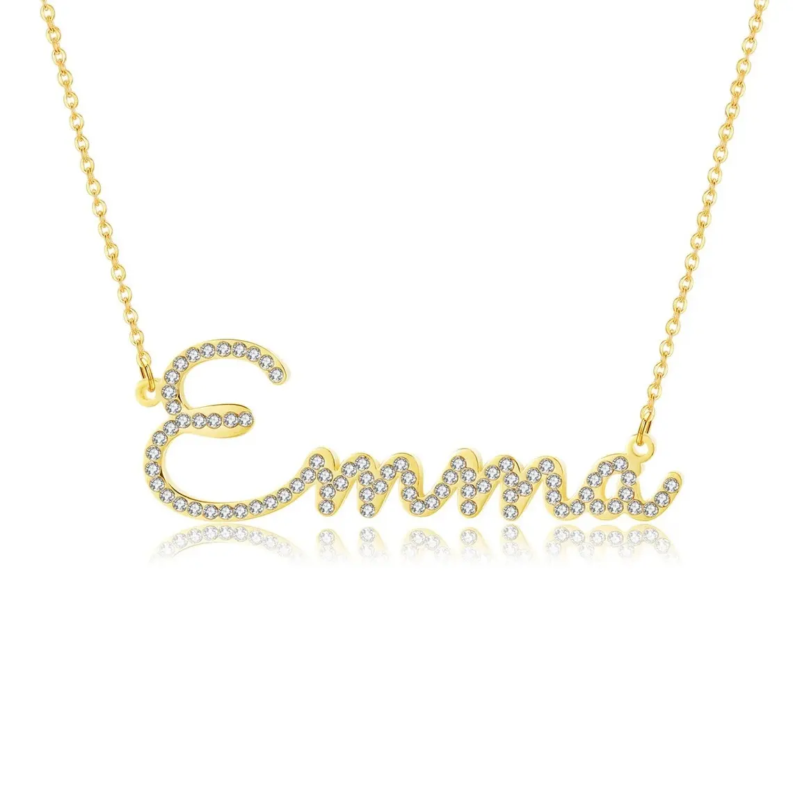 Custom Chain Dainty Pave CZ Diamonds Letter Necklace Initial Name Pendant 925 Sterling Silver Necklaces for Women