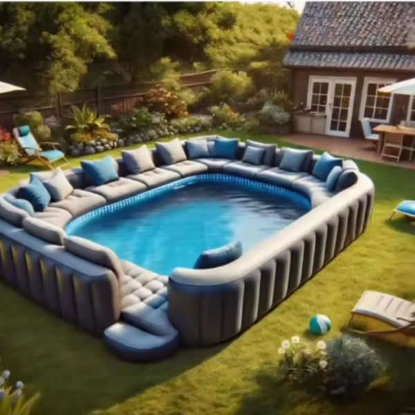 Commercial Pvc Customized Swimming Pool With Portable Lounge for Backyard Party Large Inflatable Sofa Pool for Sale