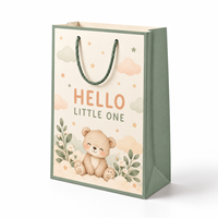 Sacs cadeaux en papier d'art de luxe imprimés sur mesure, durables, avec pelliculage et poignées en corde, pour les cadeaux de fête de naissance