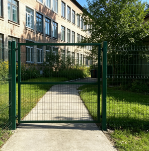 Portail de sécurité en treillis métallique à pliage triangulaire thermolaqué, à simple battant, pour entrée de villa, école, usine, parc - Product Image 2