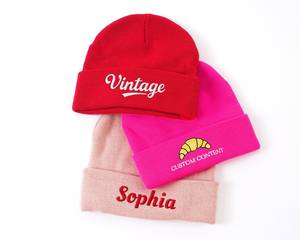 Bonnet unisexe en tricot jacquard pour l'hiver, personnalisable avec logo brodé, motifs camouflage, personnages de dessins animés, nœuds, pour la plage et usage professionnel - Product Image 5