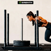 Équipement d'entraînement professionnel HYROX Fitness : Traîneau de poussée-tirage pour l'endurance, avec marqueurs de positionnement pour la prise et les mains