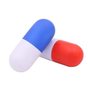 Hot Selling Wholesale Custom PU Foam Capsule Shape Soft Pill Stress Ball Promotion Gift Squeezable Stress Relief Toy - Product Image 1