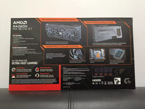 GIGABYTE RX9070XT GAMING OC 16GB GDDR6 PCI Express 4.0ใหม่สำหรับเดสก์ท็อปพัดลมระบายความร้อน RGB รองรับชิปเซต/พอร์ตเอาต์พุต DP หน่วยความจำ256บิต - Product Image 4