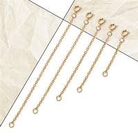 Composants de bijoux DIY en acier inoxydable plaqué or 18 carats PVD, fermoir à ressort queue de homard, chaîne d'extension pour bracelet
