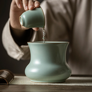 Cuenco de porcelana Guanlan Tianqing Ru Kiln Jianshui para lavado de té, cuenco de agua, cesta para desechos de té, accesorios retro para el juego de té de preparación en seco - Product Image 4
